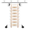 Quiet Glide Ladder 8.06 ft. Unfinish Maple Black Hook Roller Kit with 8 ft. Rail QG.510-8MA-08-V.08